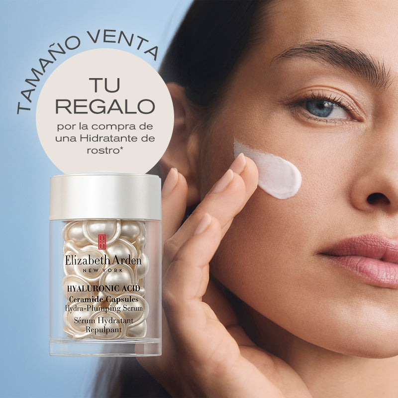 modelo con crema y regalo acido hialuronico